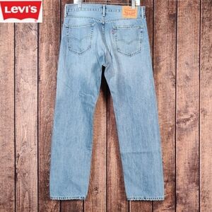 34x32 Straight Fit Light Wash Mens All Cotton Denim Jeans Excellent Condition